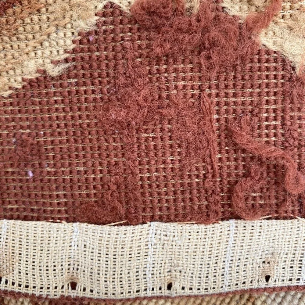 Vtg Aubusson-Style Needlepoint Floral Tapestry Rug Baroque No Backing Pink Brown